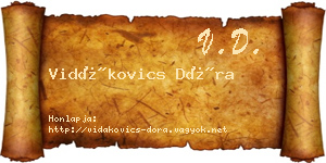Vidákovics Dóra névjegykártya